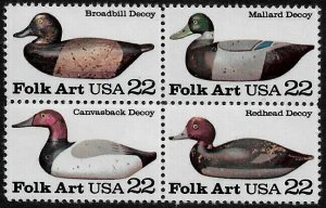 United States #2141a MNH Block - Duck Decoys