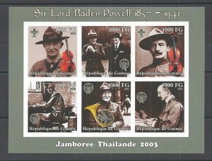 2002 Guinea Scouts Jamboree Thailand Baden Powell m/s 6 Imperf