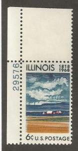 U.S. Scott #1339 Illinois Stamp - Mint NH Single - ERROR EFO - Color Shift