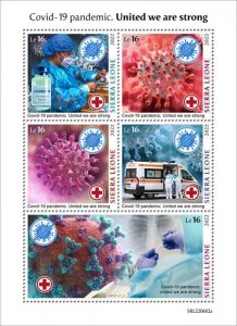 Sierra Leone - 2022 Pandemic Thank You - 5 Stamp Sheet - SRL220602a