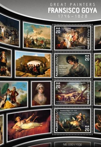 MALDIVES 2016 SHEET FRANCISCO DE GOYA ART PAINTINGS mld16104a