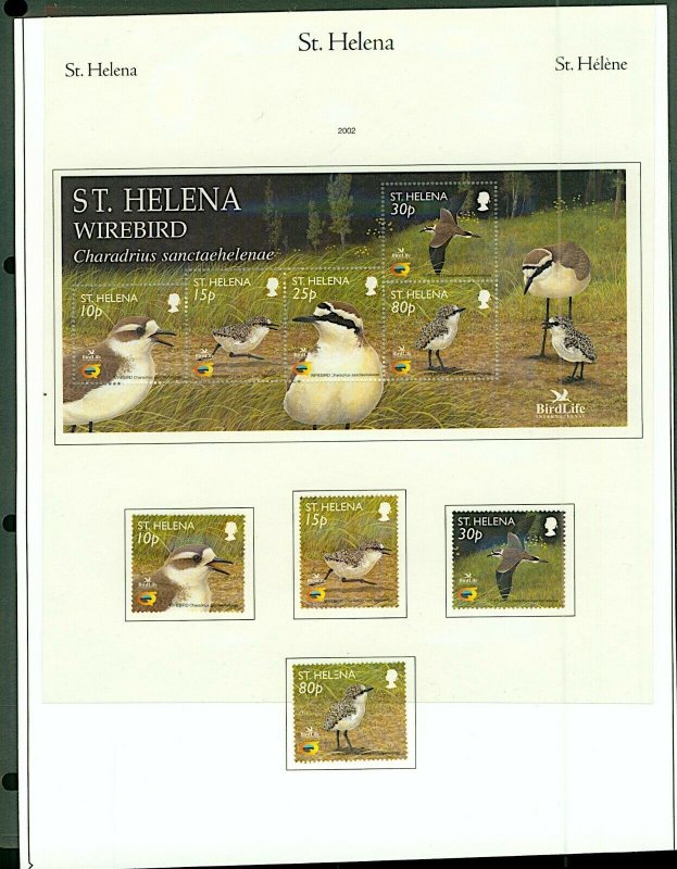 St Helena 2002 year collection of complete sets and sheetlets (30v) UM Stamps