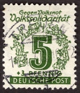 1946, Germany, West Saxony, 5+3pf, Used CTO, Sc 14NB3