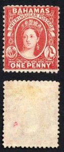 Bahamas SG24 1d Red wmk Crown CC Perf 12.5 M/Mint Cat 70 pounds