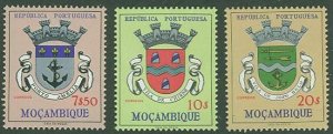 Mozambique  SC# 420-22 Cost of Arms for Cities in Mozambique