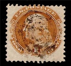 US Stamp 1869 US#112 - 1c Benjamin Franklin G Grill