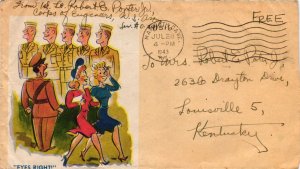 1943 Mammouth Cave, KY - WW 2 Patriotic – Eyes Right – American Art Servi...