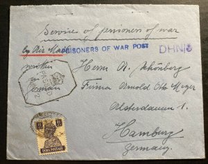 1940s Dehra Dun India POW Prisoner Of War Camp Cover to Hamburg Germany