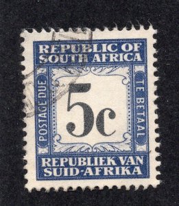 South Africa 1962 5c chalky blue & black Postage Due, Scott J59 used