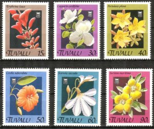 Tuvalu 1990 Flowers Set of 6 MNH