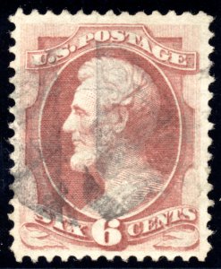 US 137 6c 1870 Abraham Lincoln H grill PSAG cert used