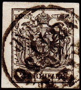 Austria Scott 2 (1850) Used F-VF, CV $82.50 C