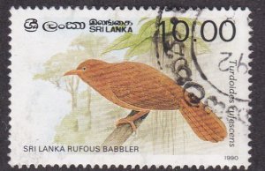 Sri Lanka # 839, Birds - Rufour Babbler, Used, 1/3 Cat.