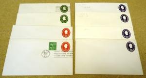 1c 2c 3c USA Imprinted stamp Envelopes 8qty