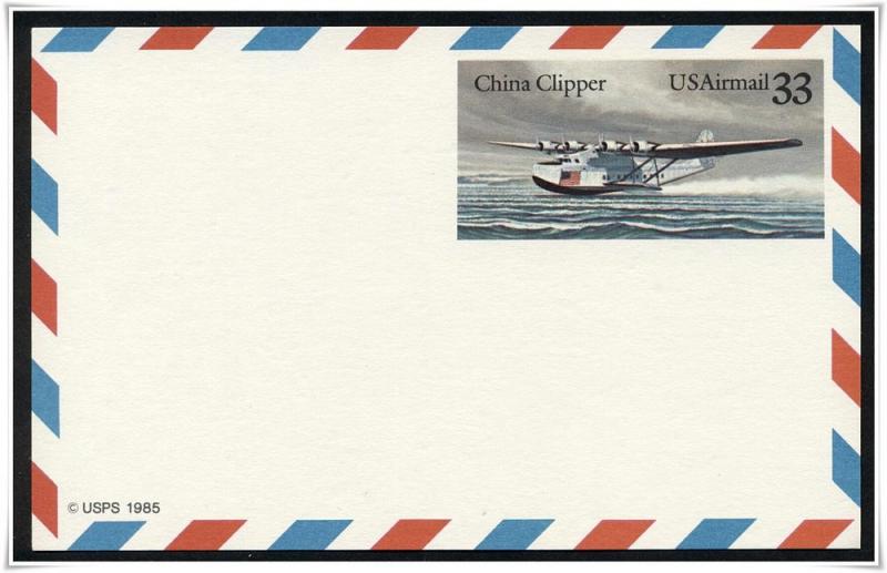 SC#UXC22 33¢ China Clipper Postal Card