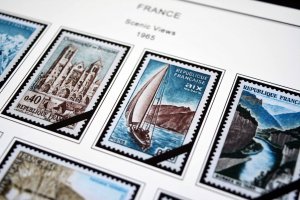 COLOR PRINTED FRANCE 1941-1965 STAMP ALBUM PAGES (55 illustrated pages)