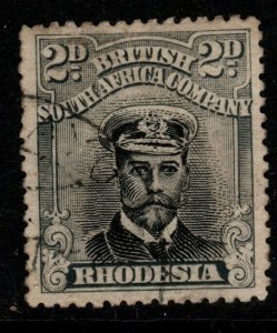 RHODESIA SG257 1913-9 2d BLACK & GREY HEAD DIE IIIB p14 USED