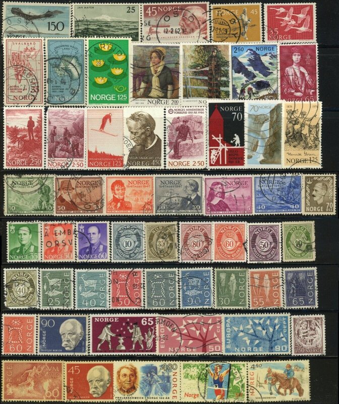 500+ Norway Postage Used Stamp Collection 1883-1982 Europe NORGE