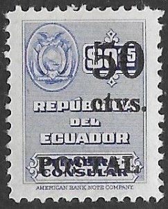 Ecuador # 551   Overprint for Postal Use (1) VLH Unused