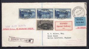 US Oklahoma City Special Delivery Air Mail to Great Britain 1934 c531
