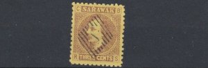 SARAWAK  1871  S G 2  3C BROWN YELLOW  USED  