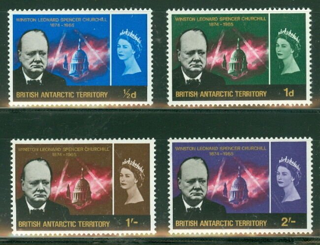 BRITISH ANTARCTIC TERR #16-19 Complete Churchill set, og, NH, VF, Scott $46.35