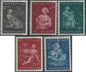 Netherlands B149-B153 (mhr) mother & children (1944)