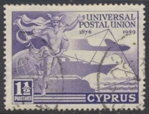 Cyprus  SG 168 SC# 160 Used  UPU  see details & scans