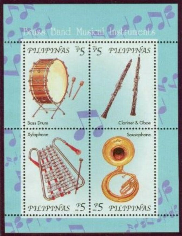 Philippines #2750 MUSIC INSTRAMENTS sheet (Never Hinged) cv$4.00