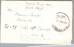 1941 Isle of Man IOM WW2 Douglas Pow Internment Camp Headquarters PO Cover