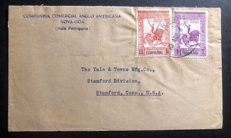 1962 Portuguese India Commercial Cover To Stamford CT USA