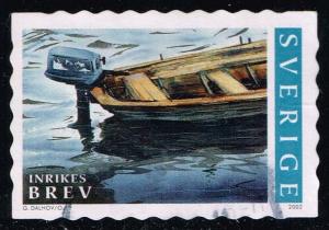 Sweden #2442d Boat with Outboard Motor; Used (1.00)