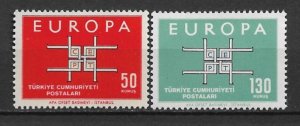 1963 turkey 1602-3 Europa complete set of 2 MNH