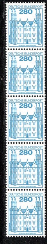 Germany Bund Scott # 1314, mint nh, variation coil of 5, with #, Mi# 1142AIR