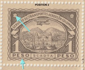 ✔️ COLOMBIA SCADTA 1923 SC. C47 ** MNH FULL SHEET & LISTED PLATEFLAWS  - RARE !
