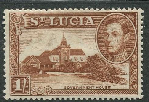 St. Lucia - Scott 121a - KGVI - Definitive -1938 - MH -Single 1/- Stamp