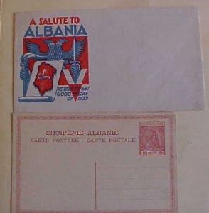 ALBANIA 1 MINT POSTAL CARD & 1 MINT AD