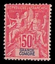 Comoros 1897, 50c, Stamp out of set, Unused (hinged)