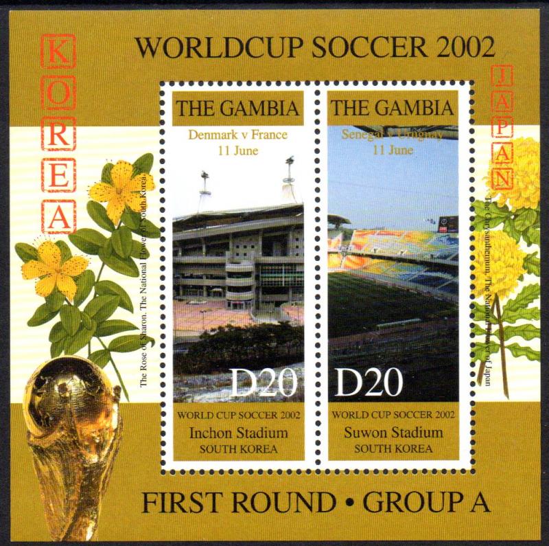 GAMBIA 2620-2643 MNH S/S SCV $110.00 BIN $66.00 WORLDCUP SOCCER