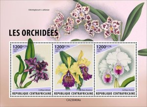 C A R - 2023 - Orchids - Perf 3v Sheet  - Mint Never Hinged