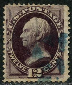 US Sc#162 1873 12ȼ Clay Blue Cancel Fine Used