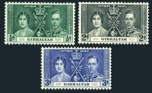Gibraltar 104-106, MNH. Mi 104-106. Coronation 1937. King George VI, Elizabeth.