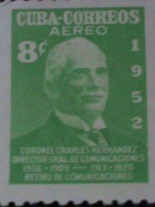 ​CUBA 1952 SC#487-COL. CHARLES HERNANDEZ Y. SANDRINO MNH-VF-72 YEARS OLD STAMP