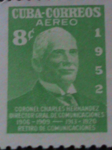 ​CUBA 1952 SC#487-COL. CHARLES HERNANDEZ Y. SANDRINO MNH-VF-72 YEARS OLD STAMP