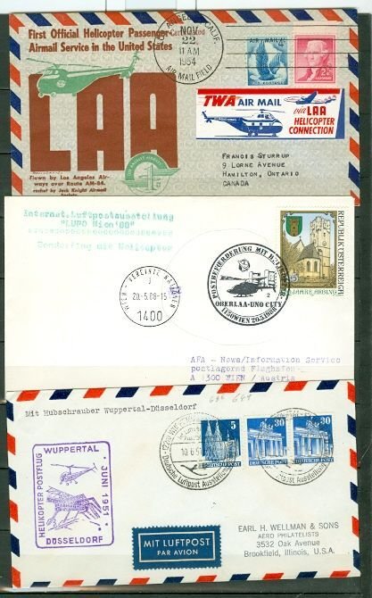 WORLDWIDE HELICOPTERS LOT of (6) AIR MAIL COVERS...CACHETS