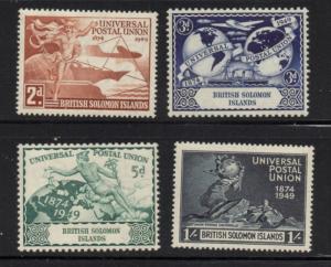 British Solomon Islands Sc 84-7 1949 UPU stamp set mint NH