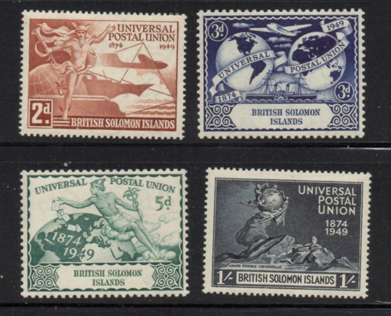 British Solomon Islands Sc 84-7 1949 UPU stamp set mint NH