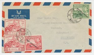 Cover Malta 1950 Addressed to Miss Doris Day