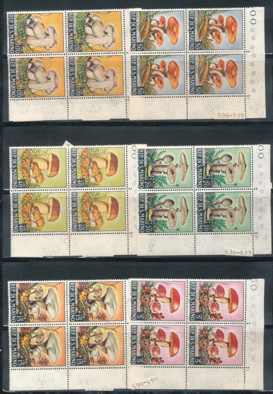 San Marino 1966/79 Sport Religion Mushrooms Flowers MNH (Apx 144 Stamps) CP485