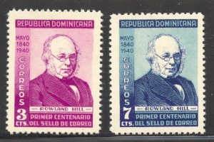 Dominican Republic Scott 356-57 Unused HOG - 1940 Sir Rowland Hill - SCV $10.00